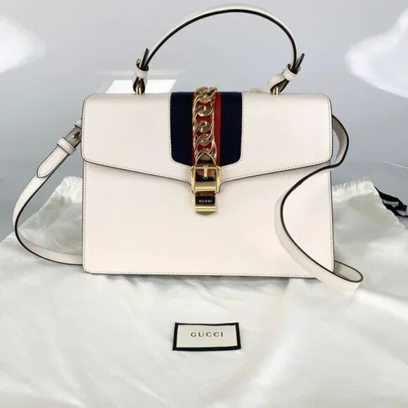 NWT Gucci Stone Color Sylvie large Top Handle Bag - Picture 1 of 11